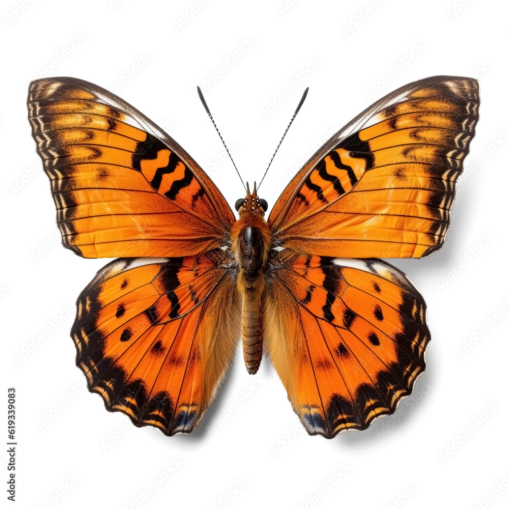 Vivid butterfly isolated on transparent background