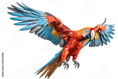 macaw flying with its wings spread © JoseLuis