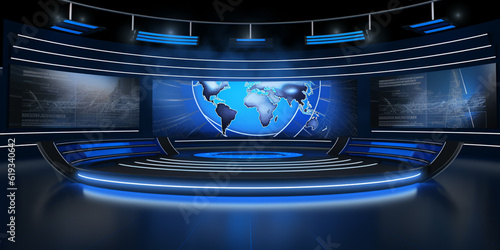 3D World News Background, digital world breaking news Studio Background for news