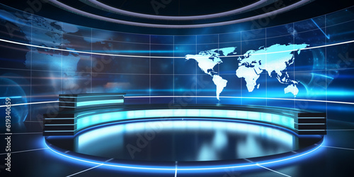 3D World News Background, digital world breaking news Studio Background for news