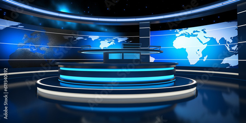 3D World News Background, digital world breaking news Studio Background for news © MUS_GRAPHIC