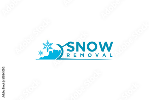 Snow removal logo design snowplow service frost icon symbol