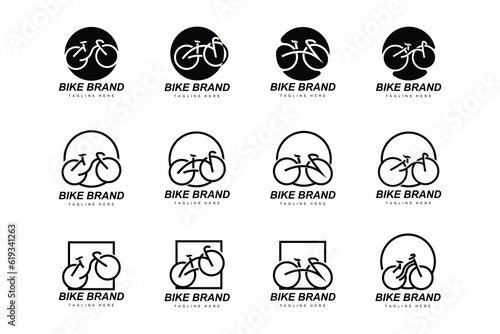 Bike Logo. Bicycle Sport Branch Vector  Simple Minimalist Transportation Design  Template  Silhouette