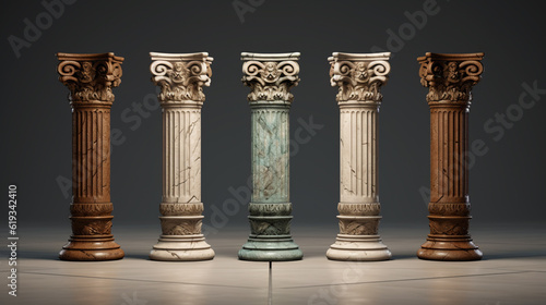Belles colonnes architecturales style grec