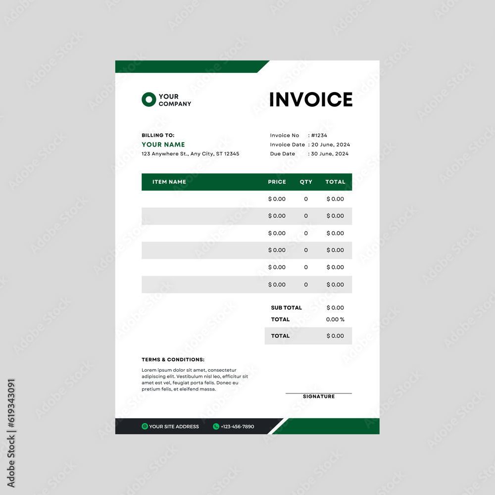 Minimal Invoice Layout, minimal invoice template vector design . Minimal Invoice Layout, minimal invoice template vector design .