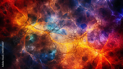 neural connections mycelium background microscopic abstract dna. Generative AI