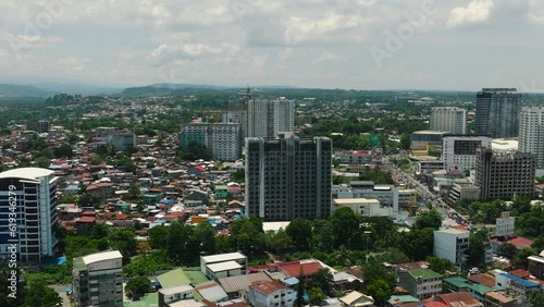 Beautiful top view landscape of Modern Davao City. Mindanao, Philippines. photo