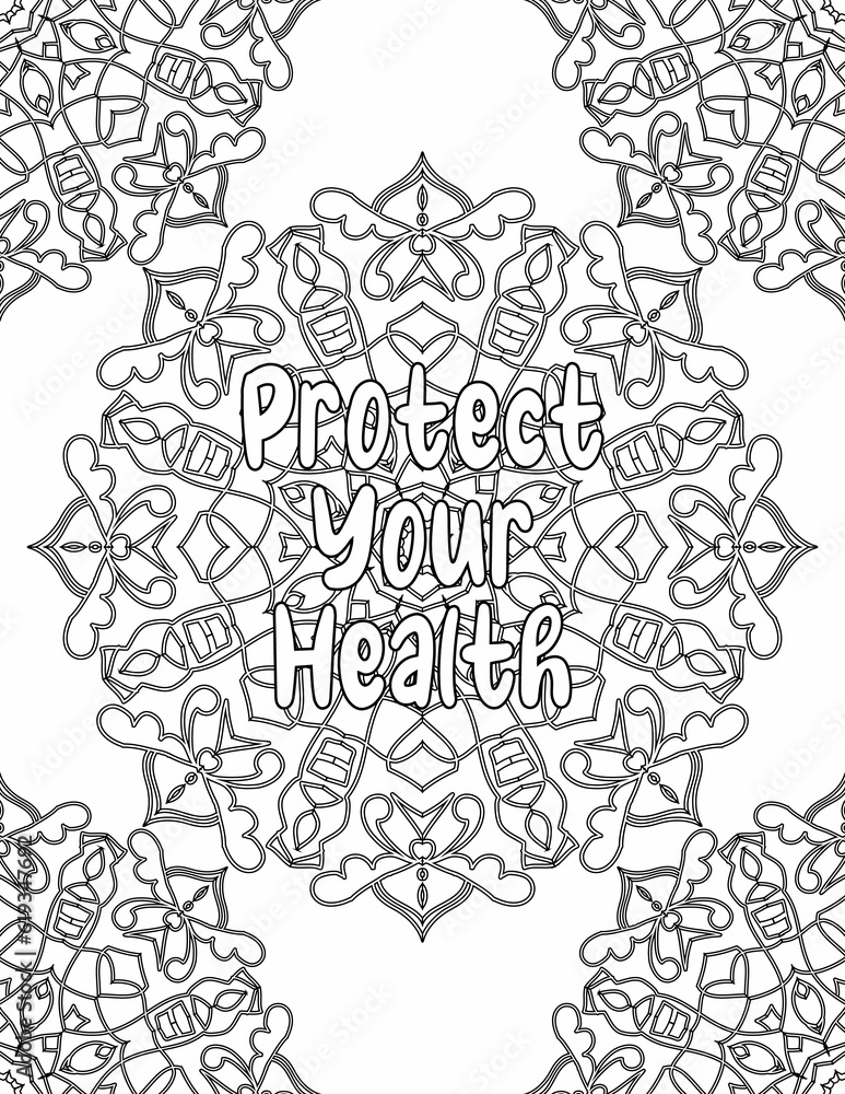 Affirmation Coloring sheet, Mandala Coloring Pages for Mindfulness and Relaxation for Kids and Adults