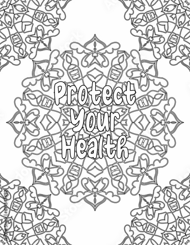 Affirmation Coloring sheet  Mandala Coloring Pages for Mindfulness and Relaxation for Kids and Adults