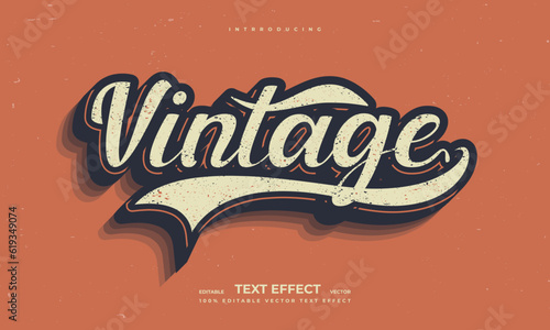 grunge vintage retro editable vector text effect alphabet font typography typeface