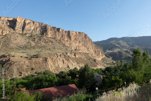 Mountainous Armenia landscape on a sunny spring day