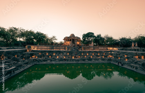 Modhera sun temple during the evening light, this is the second Sun temple of India Located in Gujrat.