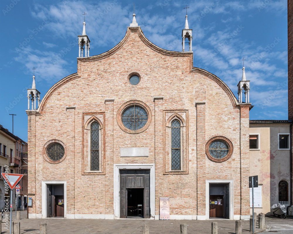santa Maria Maggiore church facade, Treviso, Italy