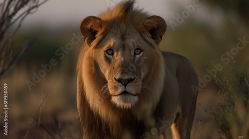 male lion in the wild