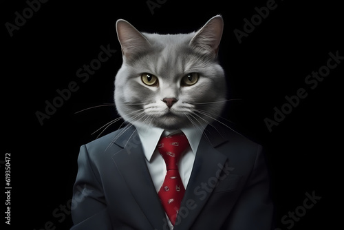 cat in a suit Made with Generative AI © Dicky