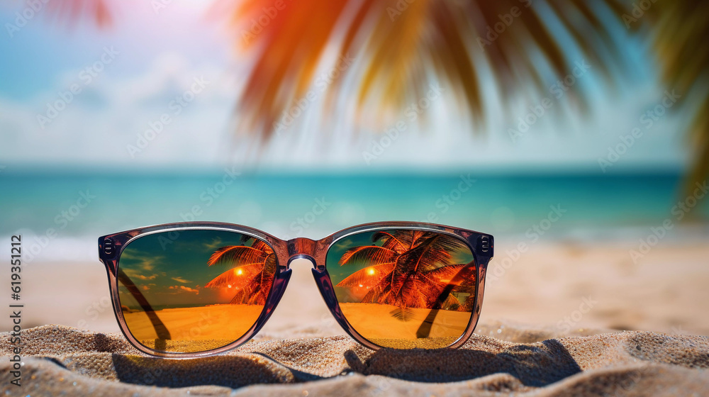 Sunglasses on the Sand at the Beach