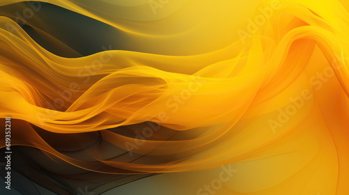 Yellow abstract background, smoke, translucent, waves