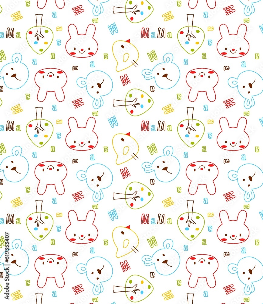 cute cartoons alternately hand drawn seamless beautiful multi color cute cartoons alternately hand drawn seamless beautiful multi color