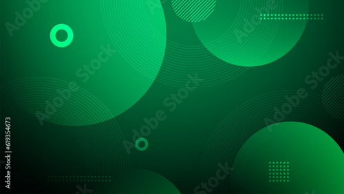 Abstract dark green geometric gradient background with circle and dots. Simple and modern concept. vector design graphic for cover design, poster, advertising