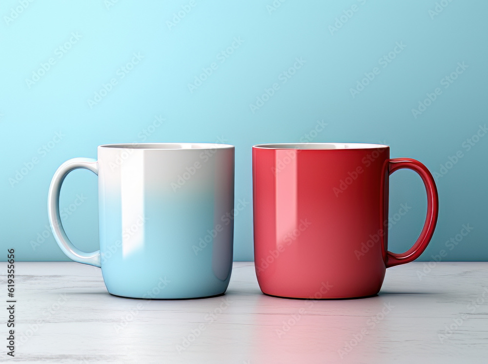 red and blue coffee mug mockup red and blue coffee mug mockup