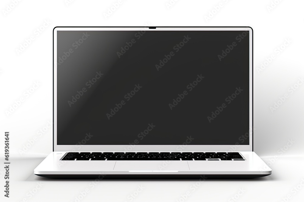 Fototapeta premium Laptop isolate blank screen display mockup