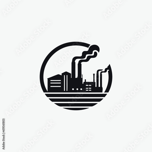 Factory building logo design vector illustration