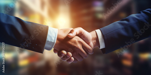 Businessmen making handshake with partner, greeting, dealing, merger and acquisition, business cooperation concept, for business, finance and investment background
