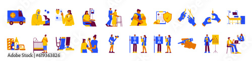 Healthcare Medical clinical consult with diverse doctors. Healthcare vector concept. Medical doctor, clinic consultation webpage, medicine hospital illustration 
