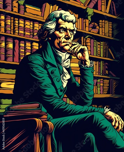 Thomas Jefferson illustration. photo