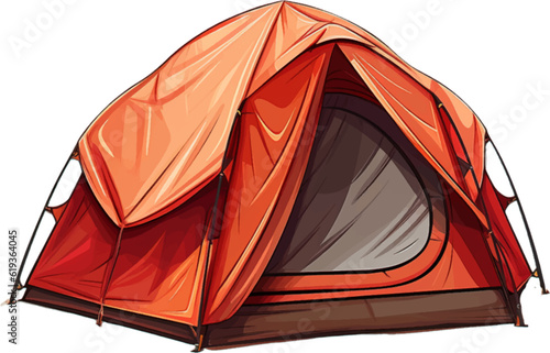 Tourist tent isolated on a white background.