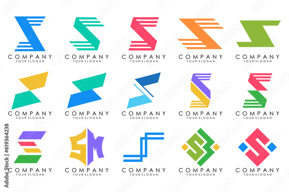 Abstract collection with letters S logo design. creative design logotype S with colorful colors. Abstract collection with letters S logo design. creative design logotype S with colorful colors.