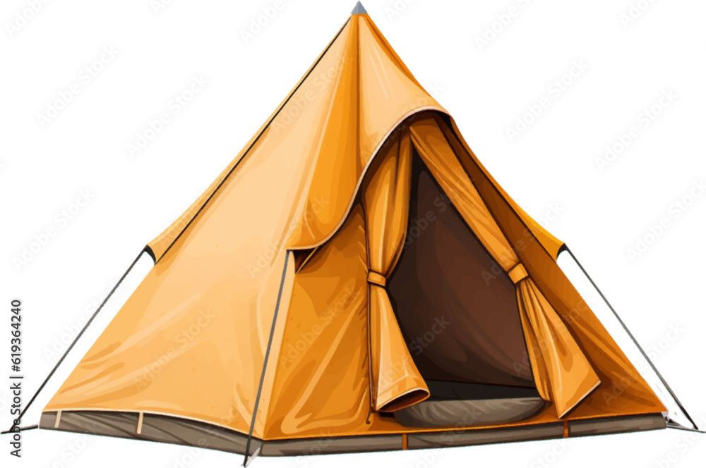Tourist tent isolated on a white background.