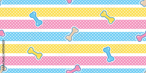 dog bone seamless pattern candy polka dot pet paw cat french bulldog vector cartoon doodle gift wrapping paper repeat wallpaper tile background scarf isolated illustration design
