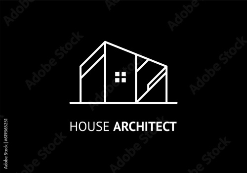 House architect logo template, vector illustration minimal line design.