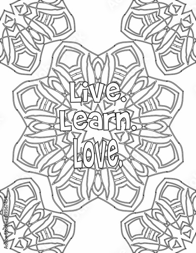 Positive Affirmation Coloring Pages, Mandala Coloring Pages for Self-love for Kids and Adults © AhmedSherif