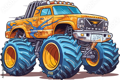 Monster truck vector cartoon