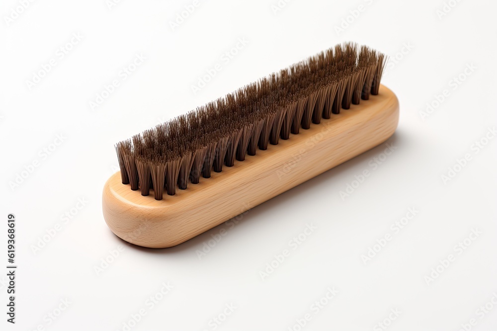Shoe brush mock up template on isolated white background Shoe brush mock up template on isolated white background