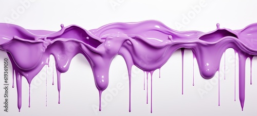 Abstract pink purple color acrylic paint flowing down over white background, dripping colorful liquid texture. Digital art (Generative Ai) © Corri Seizinger