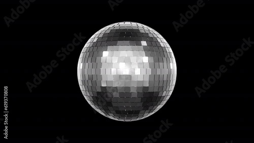 Silver disco ball with alpha background