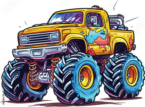 Monster truck vector cartoon