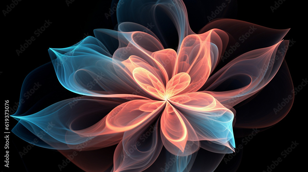 Abstract Fractal Flower, Generative Ai Abstract Fractal Flower, Generative Ai