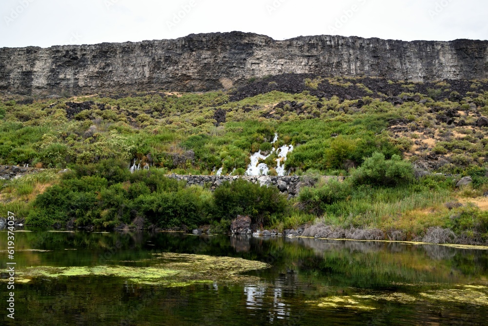Obraz premium Picturesque landscape of Twin Falls on a beautiful day