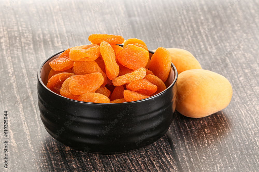 Dried apricot heap in the bowl Dried apricot heap in the bowl