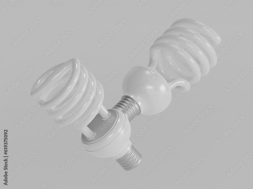 Energy bulb 3d illustration with white background Energy bulb 3d illustration with white background
