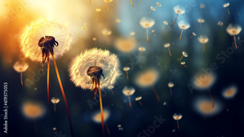 Dandelion with Flying Seeds, Generative Ai