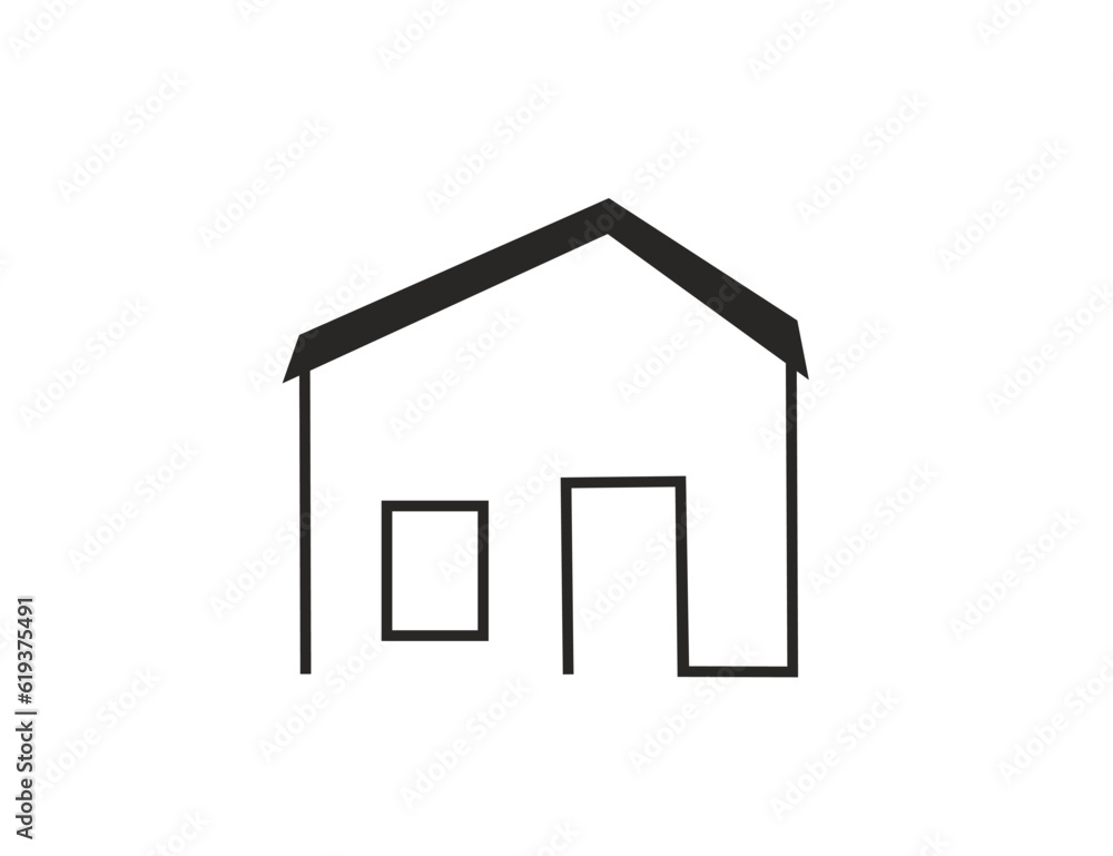 Flat vector icon of house. Business and building Flat vector icon of house. Business and building