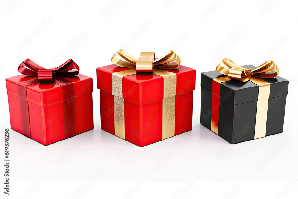 Gift Box on White Background for Holidays, Birthdays and Celebrations. Decoration Design Isolated for Christmas Xmas Anniversary and Greeting Gift Box on White Background for Holidays, Birthdays and Celebrations. Decoration Design Isolated for Christmas Xmas Anniversary and Greeting