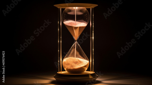 Hourglass with Glowing Sand, Generative Ai
