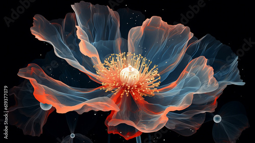 Poppy Flower on Dark, Generative Ai