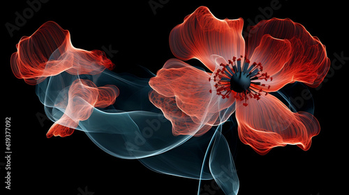 Poppy Flower on Dark, Generative Ai